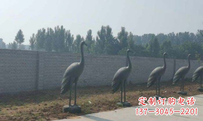 河源仙鹤抽象铜雕 (2)