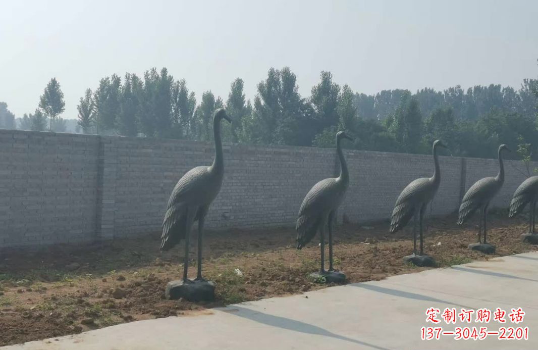 河源仙鹤抽象铜雕