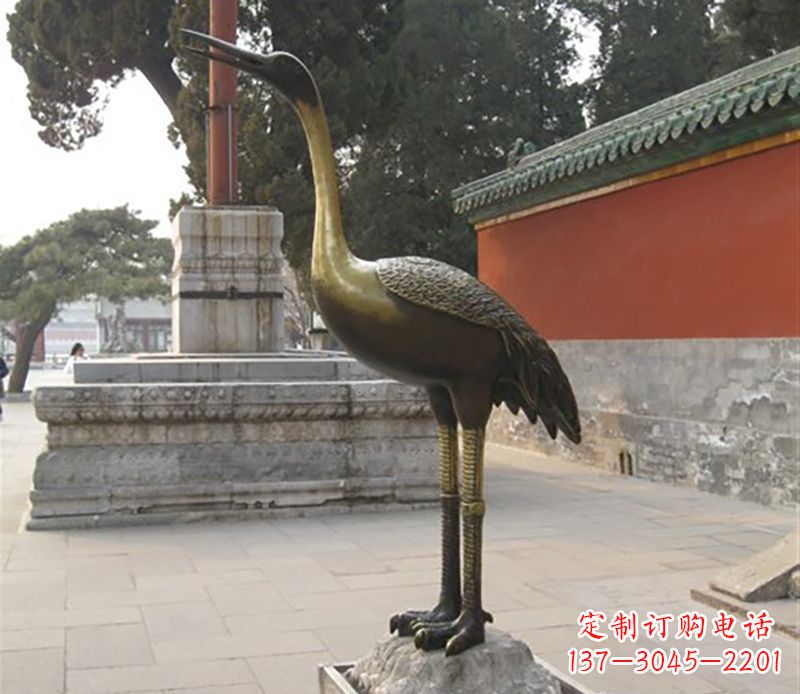 河源仙鹤动物铜雕 (2)