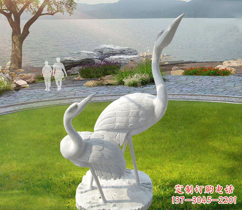 河源仙鹤石雕公园动物雕塑