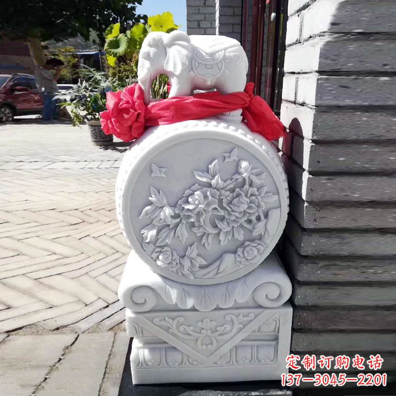 河源仙鹤石雕门墩
