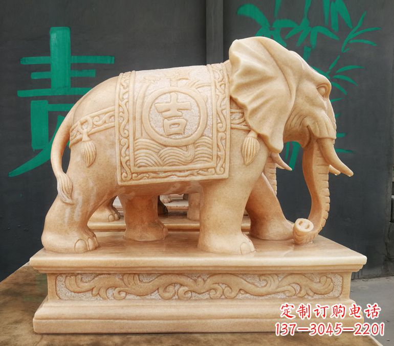 河源现代石雕大象雕像