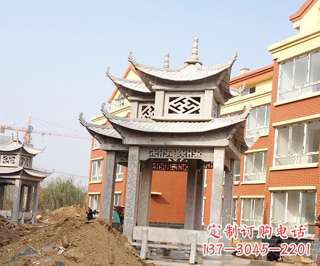 河源小区景观大理石凉亭石雕