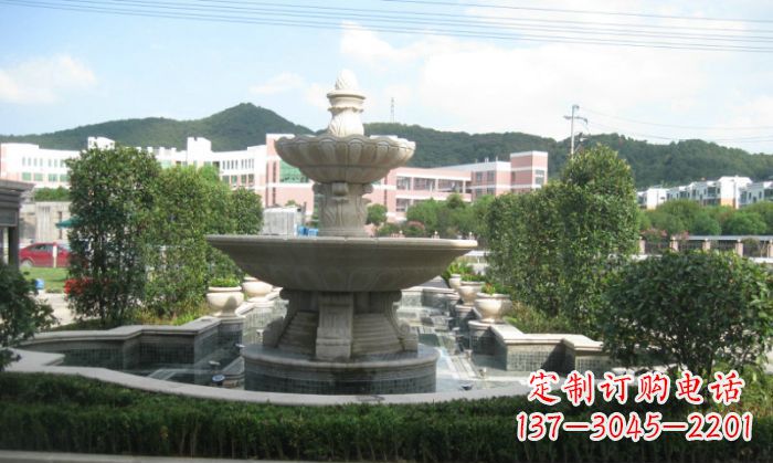 河源小区景观大理石喷泉石雕 (2)