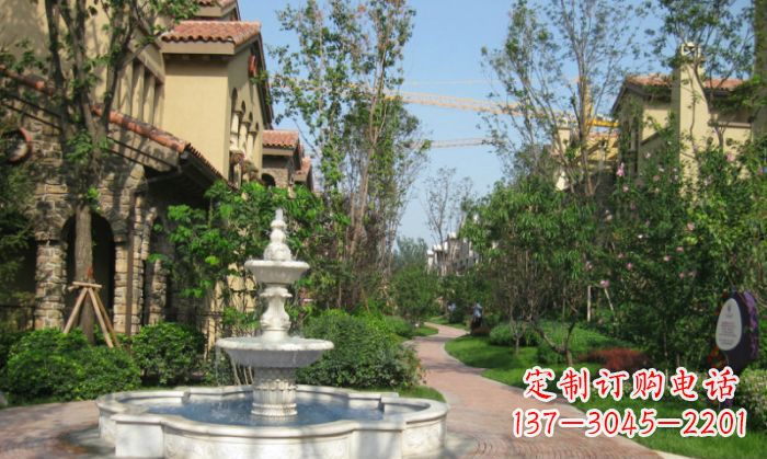 河源小区景观大理石喷泉石雕 (5)