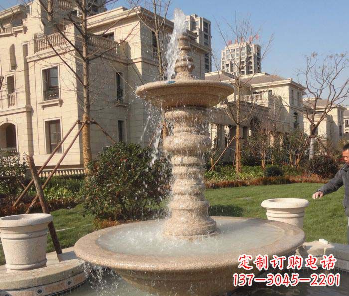 河源小区景观多层喷泉石雕 (2)