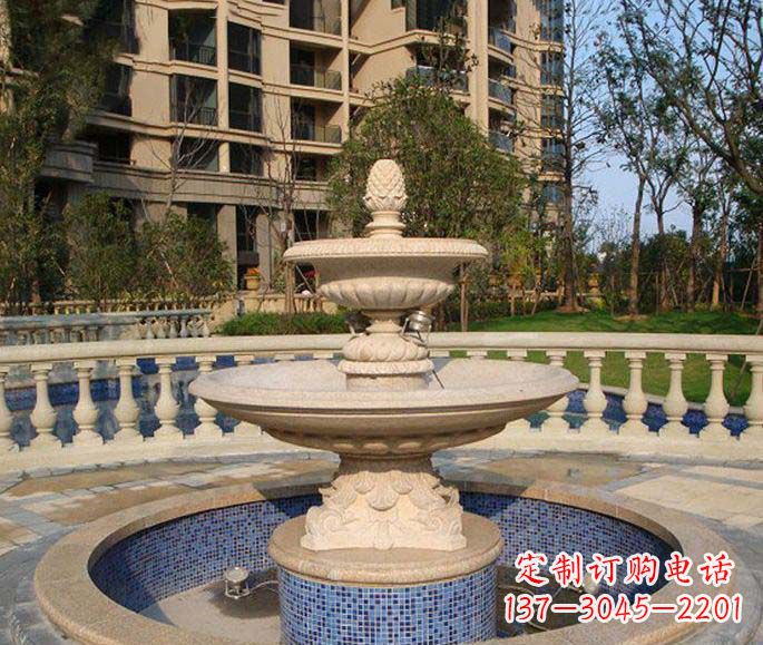 河源小区景观多层喷泉石雕
