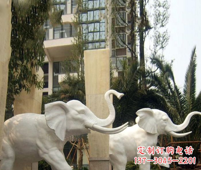 河源小区景观汉白玉大象石雕