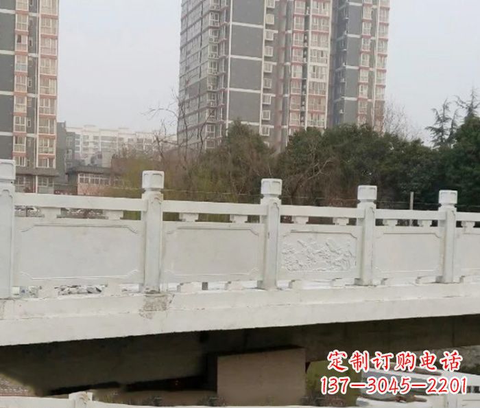 河源小区景观汉白玉石雕栏板 (2)