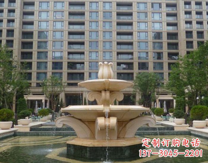 河源小区景观晚霞红喷泉石雕 (2)