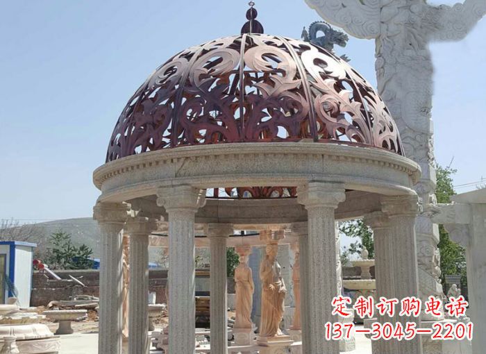 河源小区欧式圆顶凉亭石雕 (3)