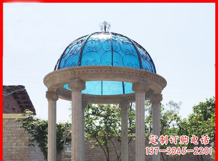 河源小区欧式圆顶凉亭石雕_2