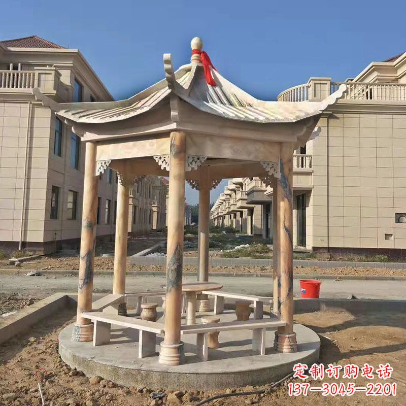 河源小区庭院石雕凉亭