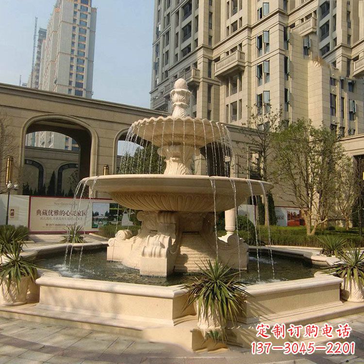 河源小区庭院石雕欧式喷泉