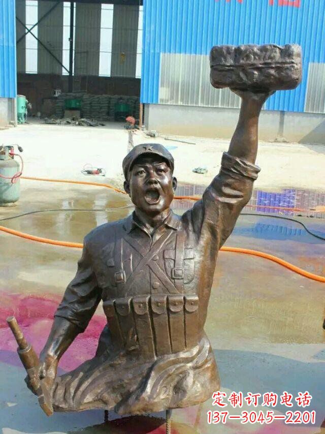 河源校园董存瑞名人铜雕