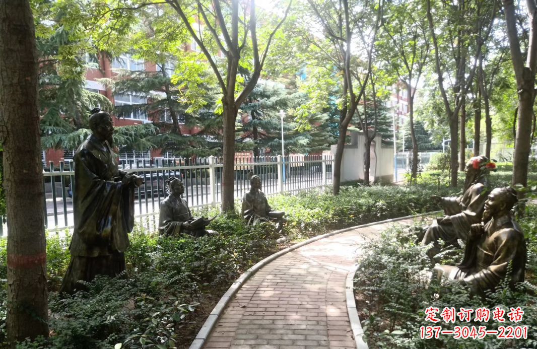 河源校园古代名人孔子讲学铜雕