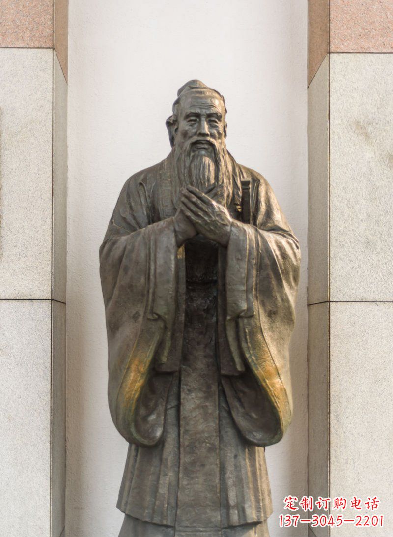 河源校园孔子名人铜雕
