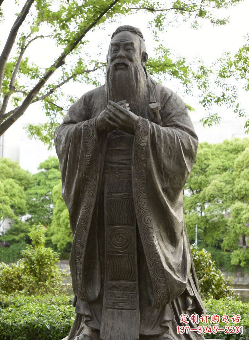 河源校园孔子行教像铜雕 (2)