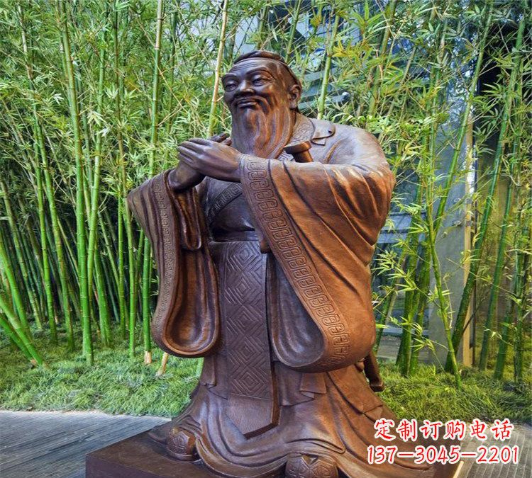 河源校园孔子行教像铜雕