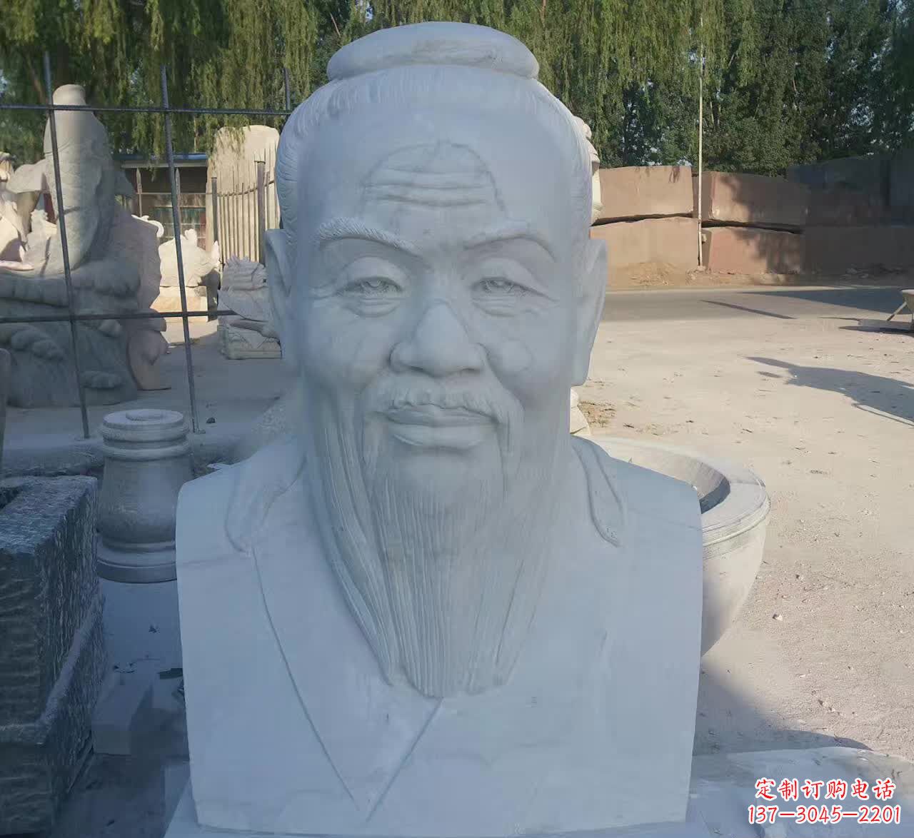 河源校园孔子胸像石雕塑