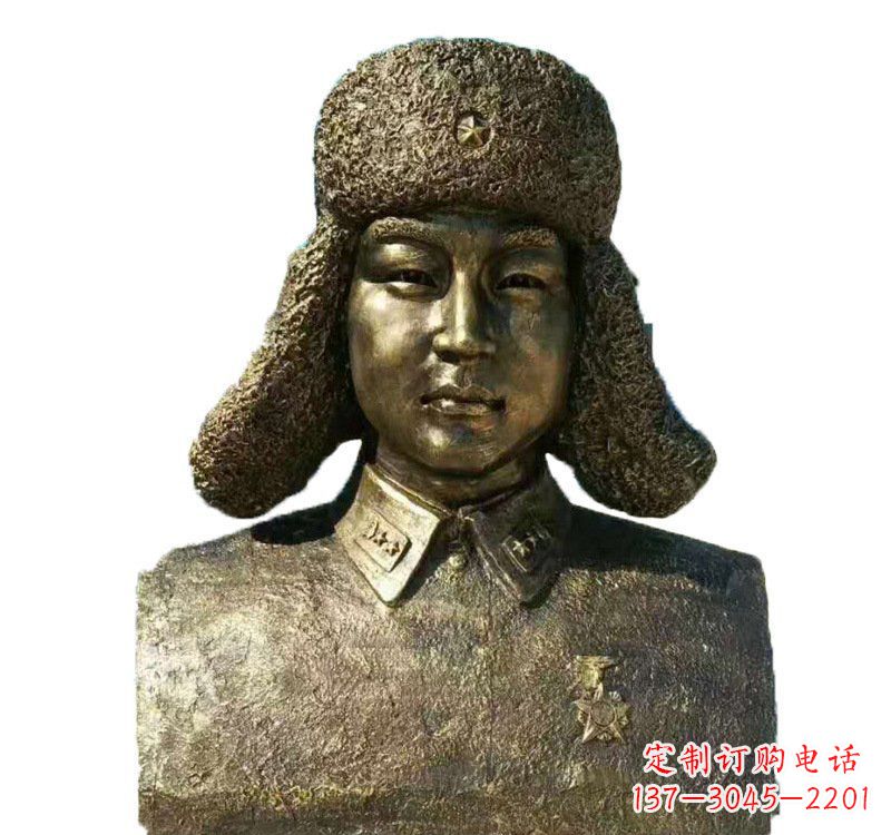 河源校园雷锋头像铜雕