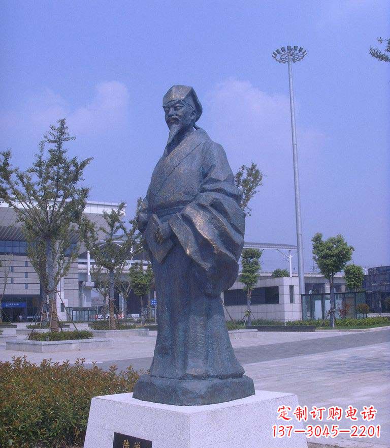 河源校园陆游名人铜雕