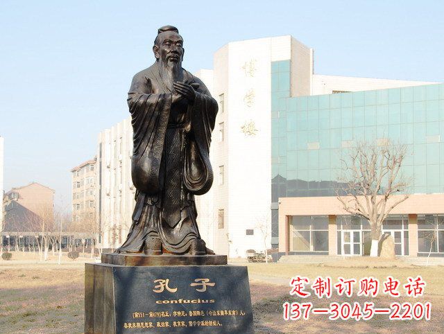 河源校园名人孔子铜雕 (2)
