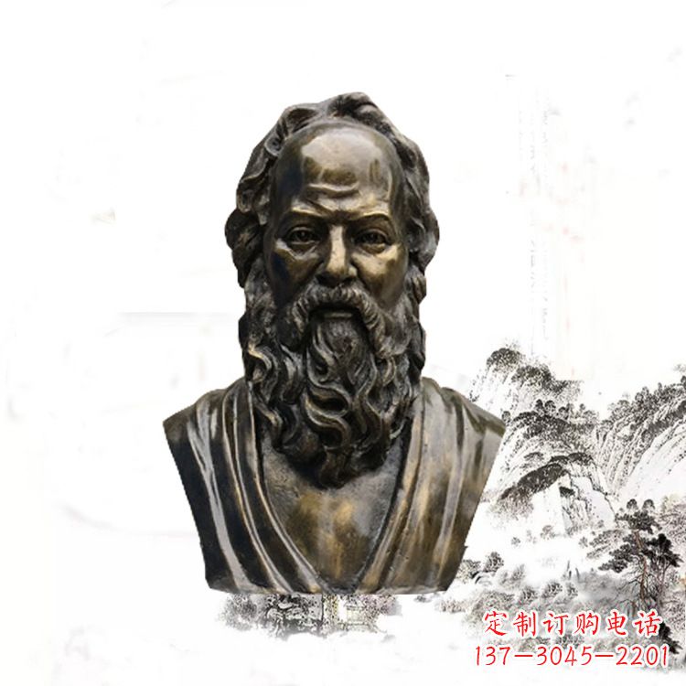河源校园名人苏格拉底头像雕塑