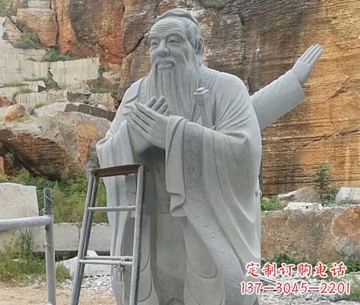 河源校园人物大理石孔子石雕