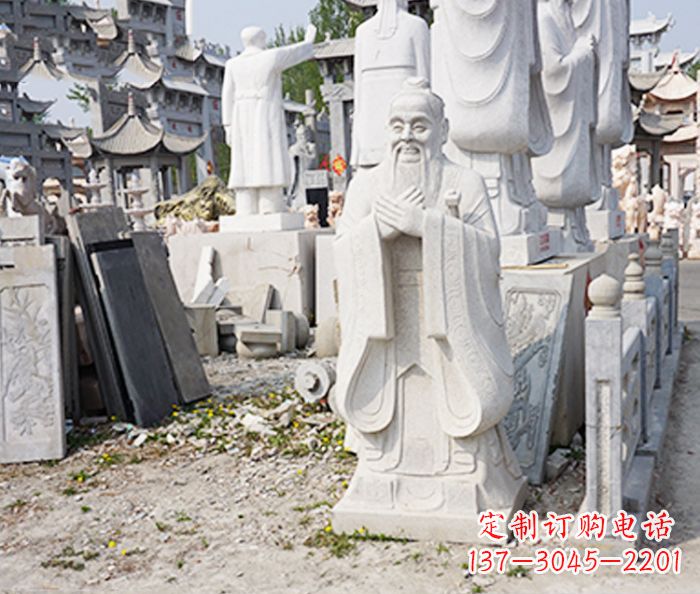 河源校园人物孔子石雕 (3)