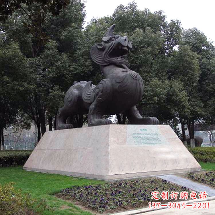 河源獬豸神兽雕塑-公园上古神兽景观雕塑