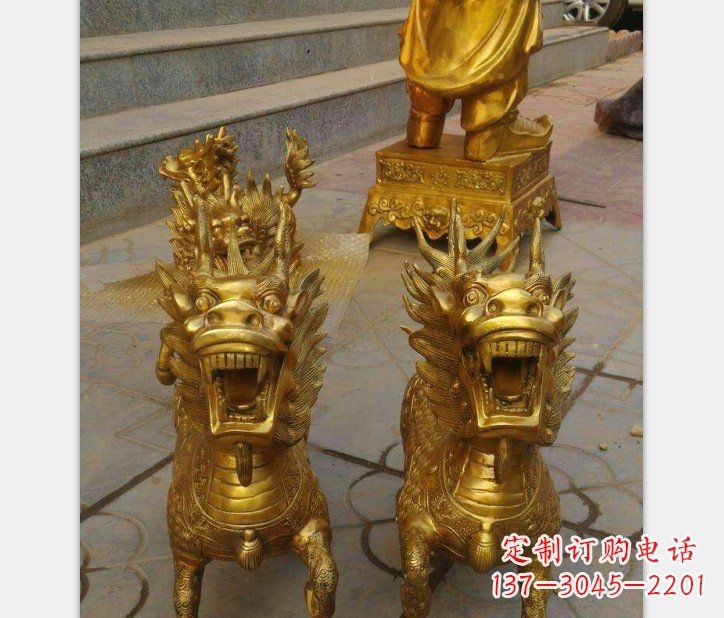 河源银行铜雕麒麟雕塑