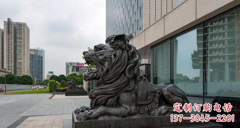 河源银行铜狮子汇丰狮铜雕
