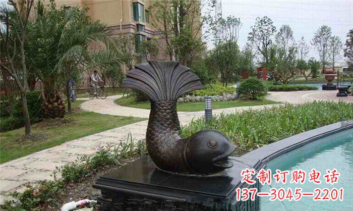 河源鱼式喷泉小区景观铜雕