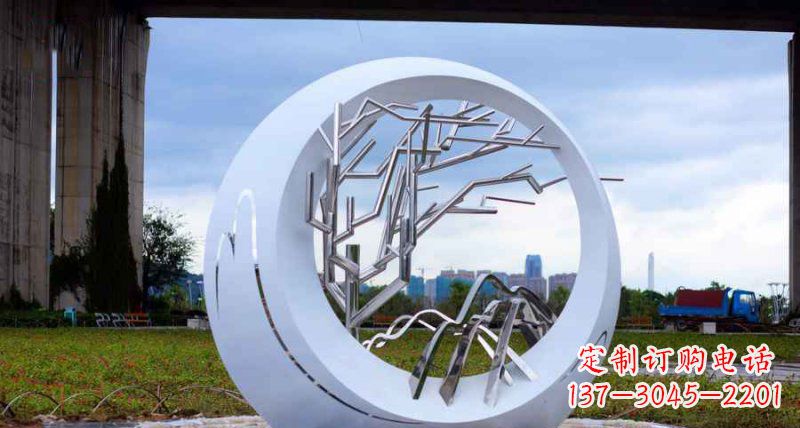 河源园林不锈钢抽象树枝雕塑