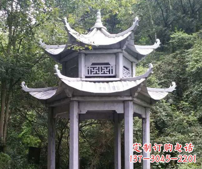 河源园林仿古石凉亭景观石雕 (3)