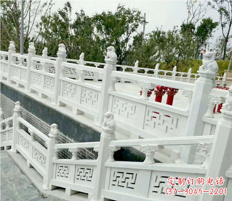 河源园林汉白玉栏板景观石雕 (2)