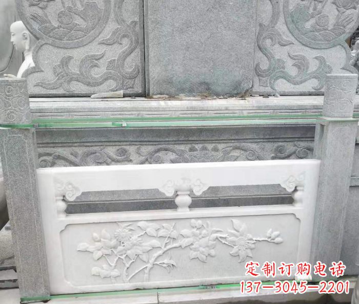 河源园林汉白玉石浮雕栏板 (3)