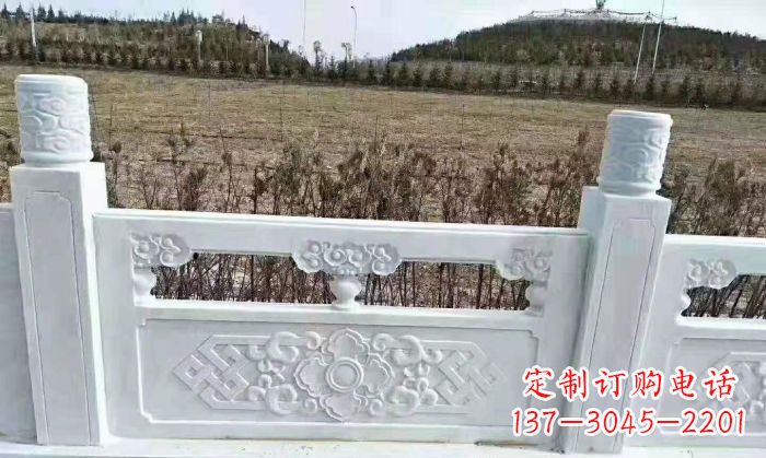 河源园林汉白玉石浮雕栏板 (4)