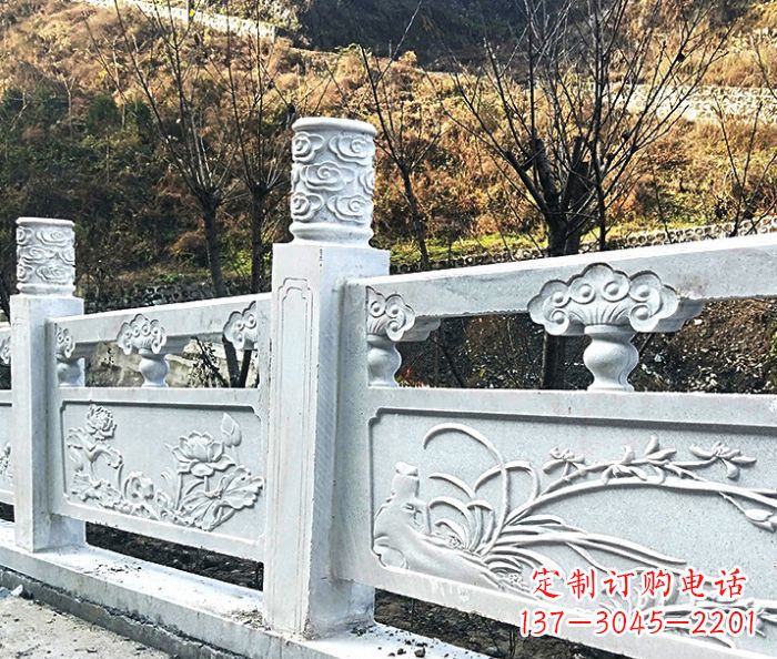 河源园林景观大理石栏板石雕 (7)