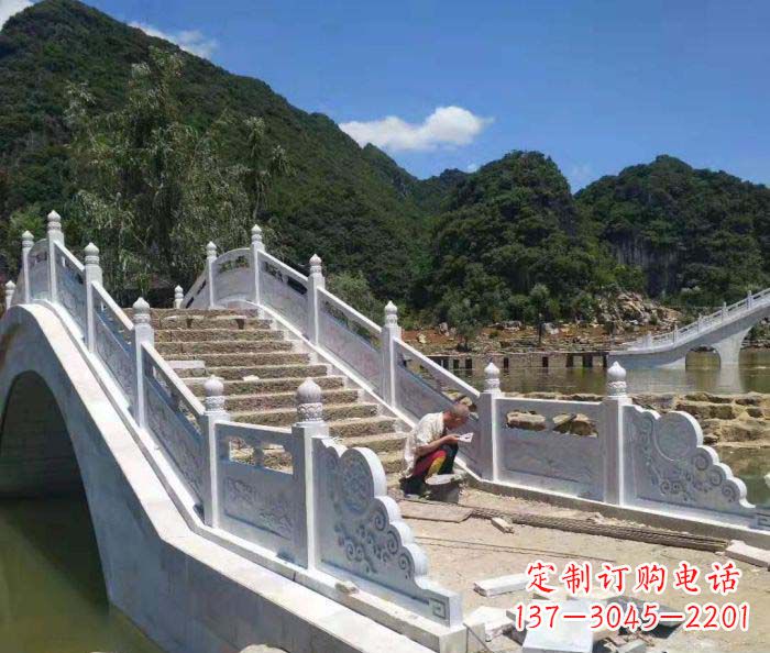 河源园林景观大理石桥栏板石雕_1