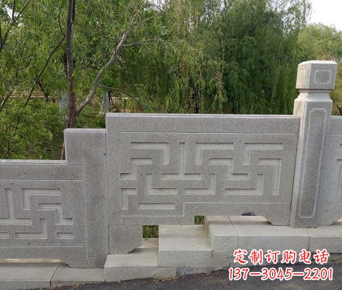 河源园林景观大理石桥栏板石雕 (7)