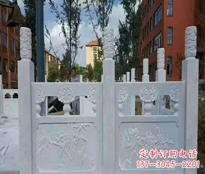 河源园林景观大理石桥栏板石雕_2
