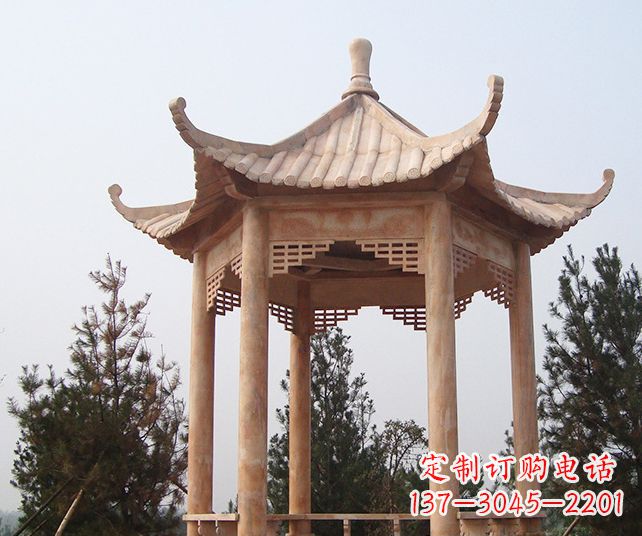 河源园林景观单层石雕凉亭 (3)
