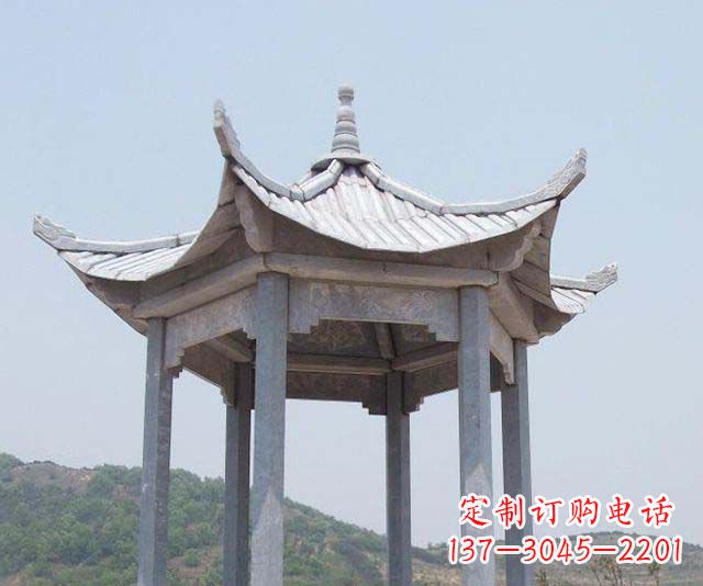 河源园林景观单层石雕凉亭 (2)