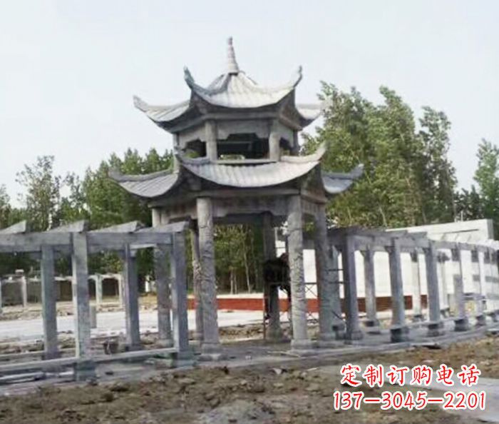 河源园林景观多层凉亭石雕 (2)