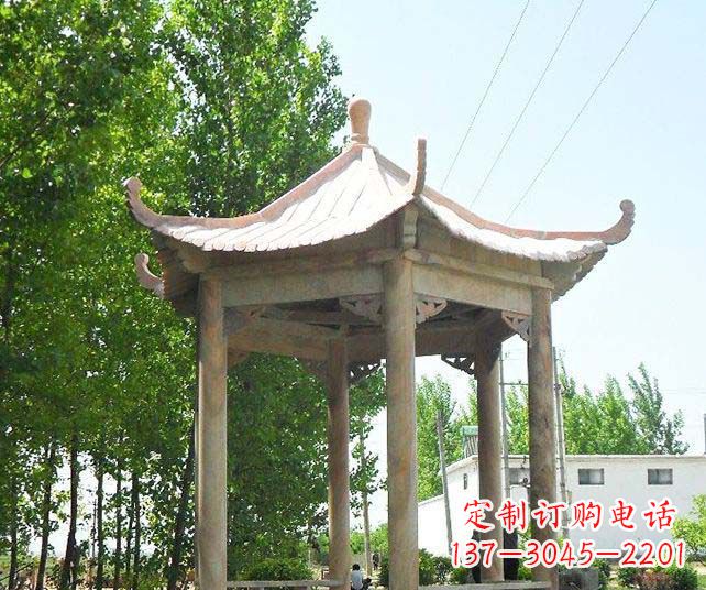 河源园林景观单层石雕凉亭