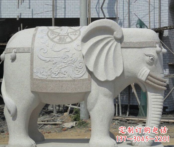 河源园林景观驮宝大象石雕 (2)