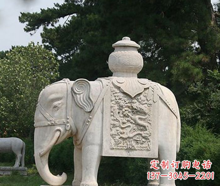 河源园林景观驮宝大象石雕