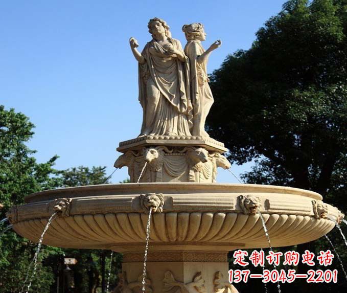 河源园林景观西方人物喷泉石雕